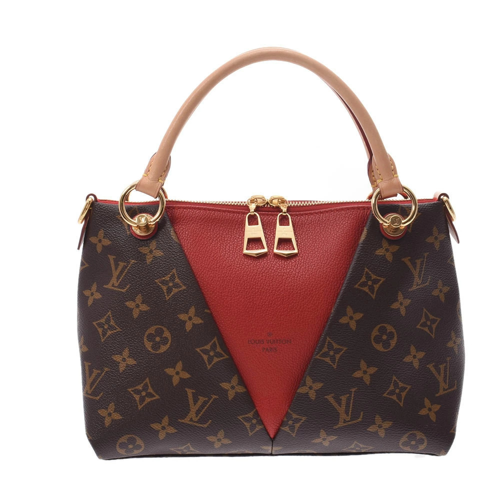 LOUIS VUITTON Monogram V Tote Bag Cerise Red Handbag